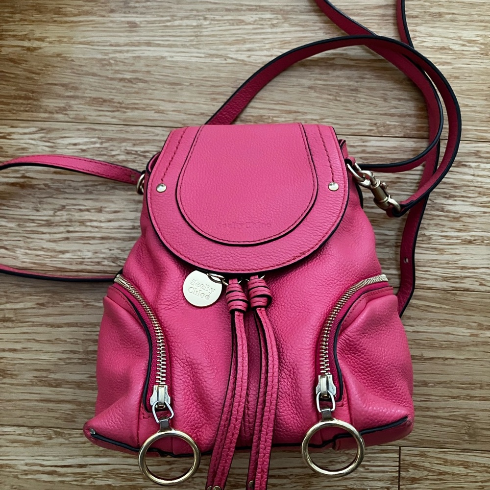 Pink SeeBy Chloe mini backpack